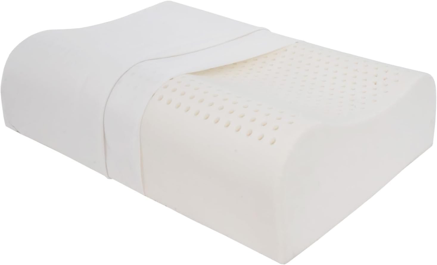Natural Latex High-Profile Pillow, Slightly Firm Thickness for Cervical Support, Relieves Neck and Shoulder Pain, Height Design for Taller/Larger Body Frames(23.6" Lx15.7 Wx(4.7/5.5") H)