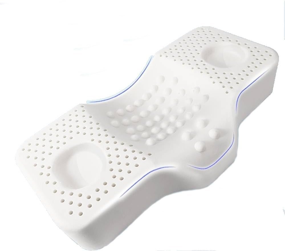 100% Natural Premium Latex Pillow,Memory Emulsion Pillow, Neck Contour Cervical Ortho Pillow for Sleeping Side Back Stomach Sleeper, Ergonomic Bed Pillow for Neck Pain,Import from Thailand