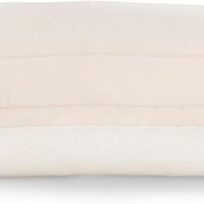2-in-1 Organic Latex Pillow - King Bed Pillow with Quilted & Stretchy Sides - Luxury Pillow with Adjustable Fill for Comfortable Sleeping, Back Support and Neck Pain Relief