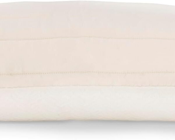 2-in-1 Organic Latex Pillow - King Bed Pillow with Quilted & Stretchy Sides - Luxury Pillow with Adjustable Fill for Comfortable Sleeping, Back Support and Neck Pain Relief