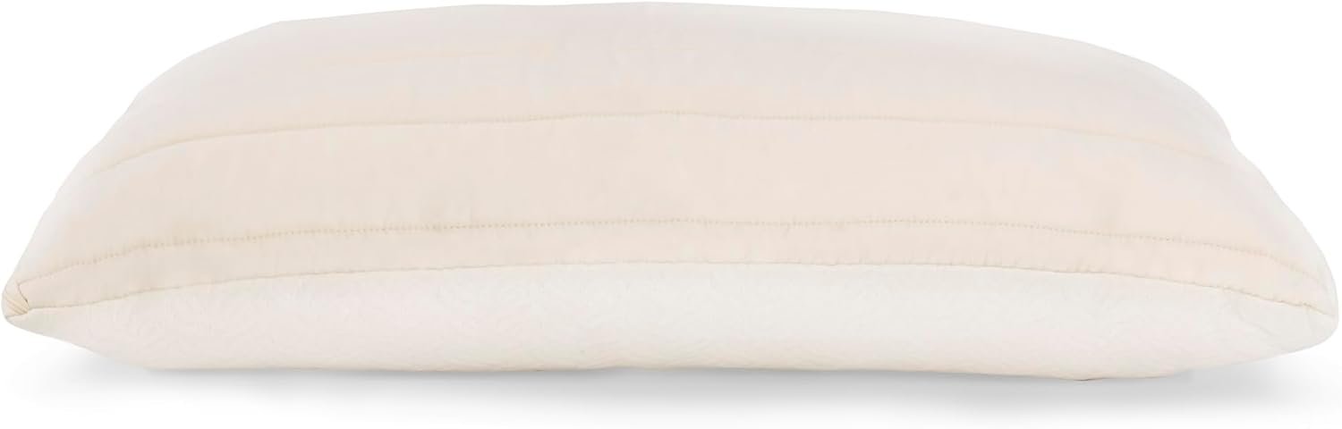 2-in-1 Organic Latex Pillow - King Bed Pillow with Quilted & Stretchy Sides - Luxury Pillow with Adjustable Fill for Comfortable Sleeping, Back Support and Neck Pain Relief