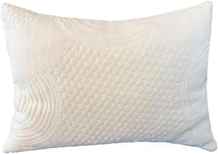 Organic Shredded Latex Pillow with Organic Cotton Cover (Standard Size), Bed Pillow for Sleeping, Neck Pain Relief, Head Support, Side Back Stomach Sleeper, Soft and Breathable
