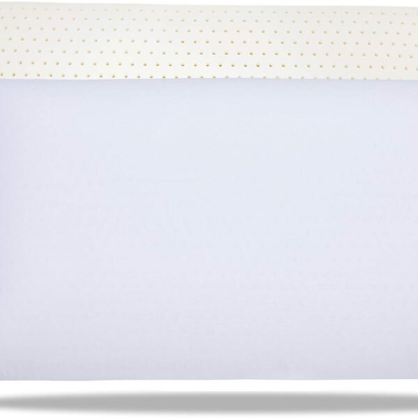 100%  Latex Pillow Bed Pillow for Sleeping, Extra Soft Natural Latex Sleeping Pillow for Back, Stomach or Side Sleepers, Removable Breathable Cotton Cover - High Elasticity (Queen)