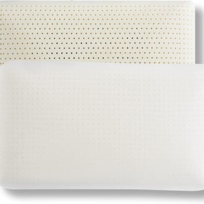 Natural Latex Pillow Sleeping Bed Pillow, Medium Firmness Latex Pillow for Side, Back, and Stomach Sleepers, Removable Breathable Cotton Cover (Queen Size)