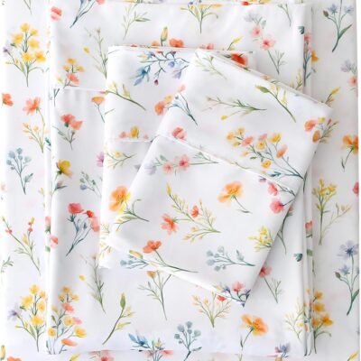Vintage Botanical Floral Print 4-Piece Set; Soft, Breathable, Comfortable, And Lightweight