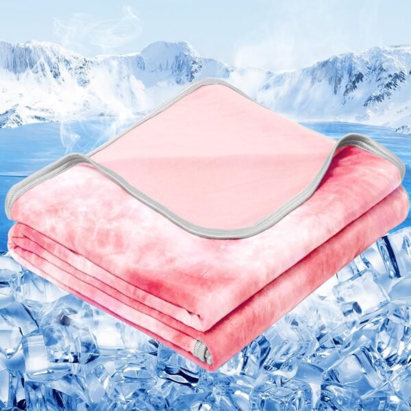 Cooling Blanket Queen Size (90"x90"), Cooling Blankets for Hot Sleepers, Absorbs Heat to Keep Adults Cool for Summer Nights Sweats, Thin Cold Lightweight Blanket for Couch Bed, All Season Use